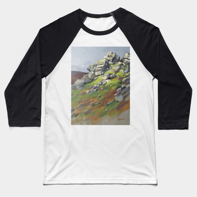 Light on Bonehill Rocks Baseball T-Shirt by Kavatar